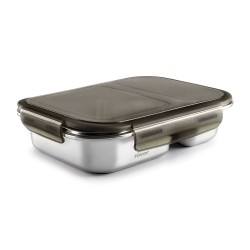 Fiambrera hermética de acero inoxidable rectangular Two go, con compartimentos y tapa - Lacor