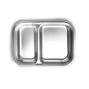 Fiambrera hermética de acero inoxidable rectangular Two go, con compartimentos y tapa - Lacor