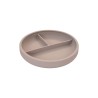 Prato com compartimentos com ventosa + colher para bebés de silicone platina - Outlet