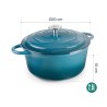 Panela de ferro fundido, 20 cm, cor azul - Lacor