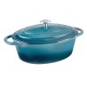 Panela de ferro fundido oval, 29 cm, cor azul - Lacor