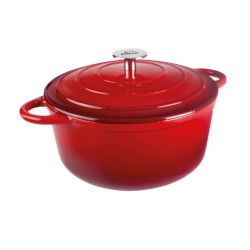 Panela de ferro fundido, 24 cm, cor vermelha - Lacor