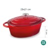 Panela oval de ferro fundido, 29 cm, cor vermelha - Lacor