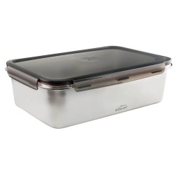 Fiambrera hermética de acero inoxidable rectangular Ecoinox Pro, con tapa, 6,6 litros - Lacor