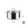 Panela de aço inoxidável com tampa, trichef, 20 cm - Lacor