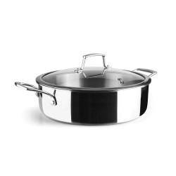 Cazuela de aço inoxidável com tampa, trichef, 28 cm - Lacor