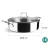Cazuela de aço inoxidável com tampa, trichef, 28 cm - Lacor