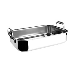 Bandeja de aço inoxidável funda para forno com alças, trichef, 35 cm - Lacor