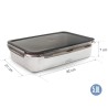 Fiambrera hermética retangular de aço inoxidável Ecoinox Pro, com tampa, 5 litros - Lacor