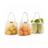 Pack 3 bolsas reutilizáveis de malha de algodão orgânico - Bobbibags