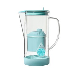Jarra Alkanatur de vidrio filtradora de agua baja emisión de magnesio de vidrio borosilicato con filtro de coco