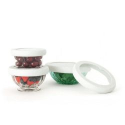 Tampa ajustável de silicone e vidro, branca - Food Huggers