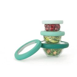 Tampa ajustável de silicone e vidro, verde - Food Huggers