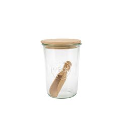 Tarro de vidrio con tapa de madera para conserva Weck - 580 ml